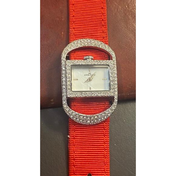 Women's 25mm Silver Tone Anne Klein Watch, Crystal Accents - Picture 1 of 3